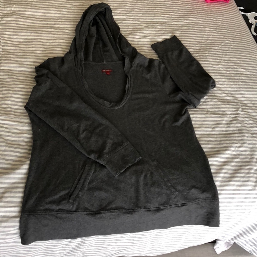 Charcoal Lightweight hoodie w/ front pocket